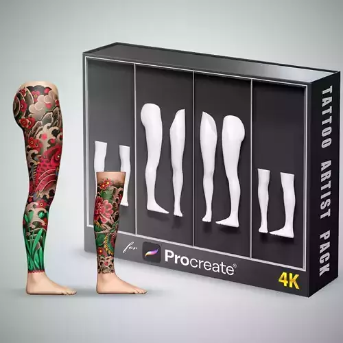 Tattoo Artist Leg Pack 3D model