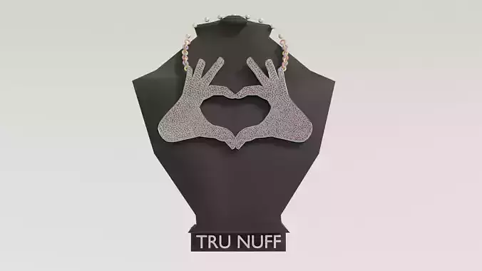 Diamond Hands Heart Chain Necklace