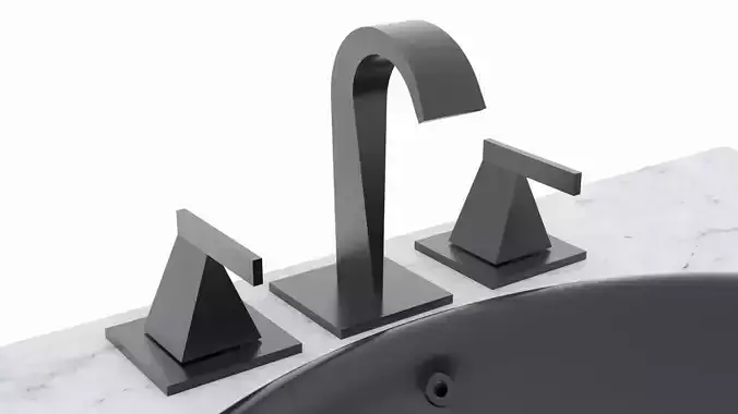 Kohler Katun black faucet with sink 3D model