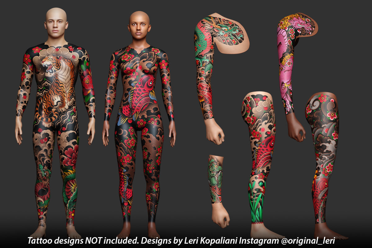 Tattoo Artist Body Parts Pack - Ultimate 3D Model Collection_1