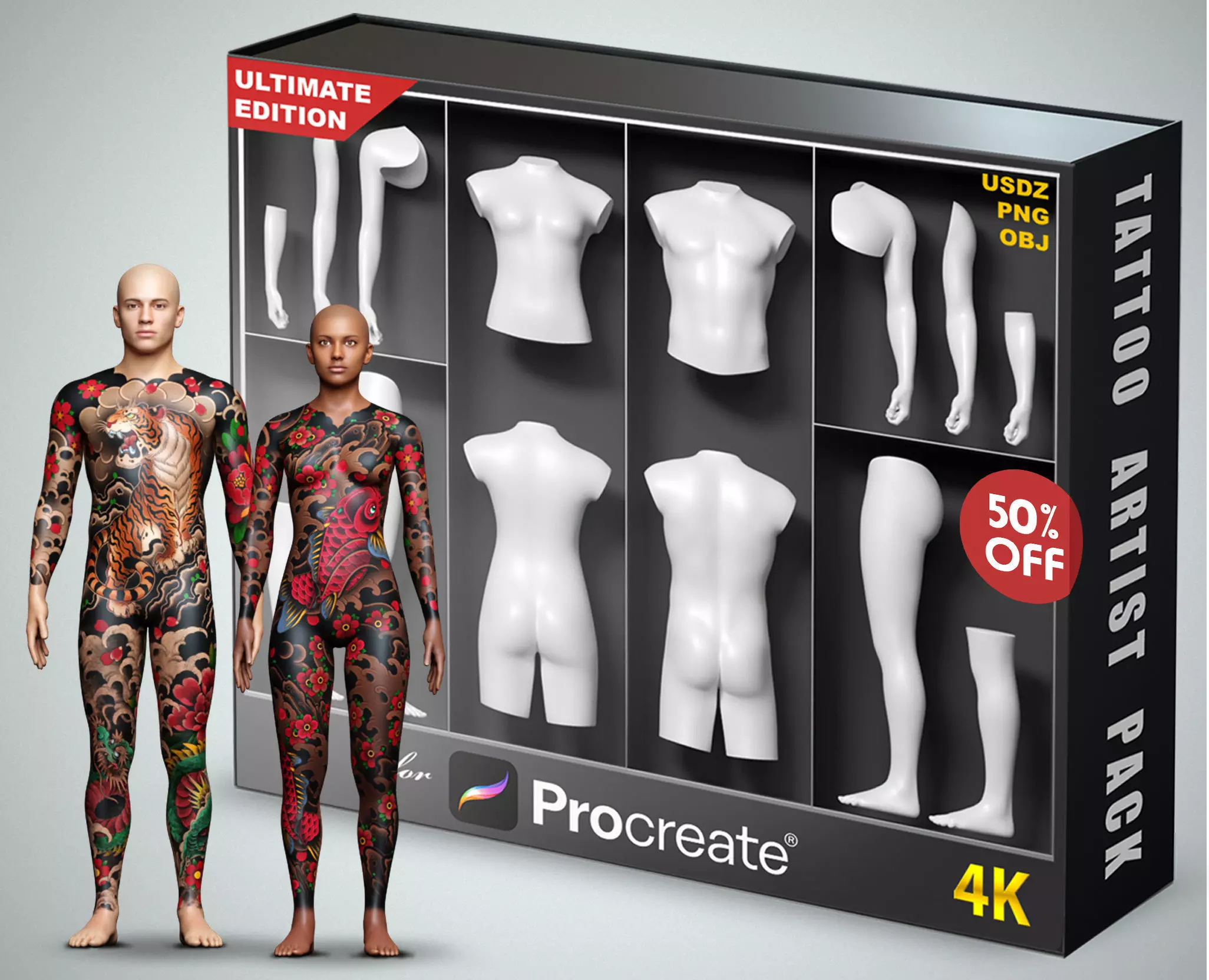 Tattoo Artist Body Parts Pack - Ultimate 3D Model Collection_0