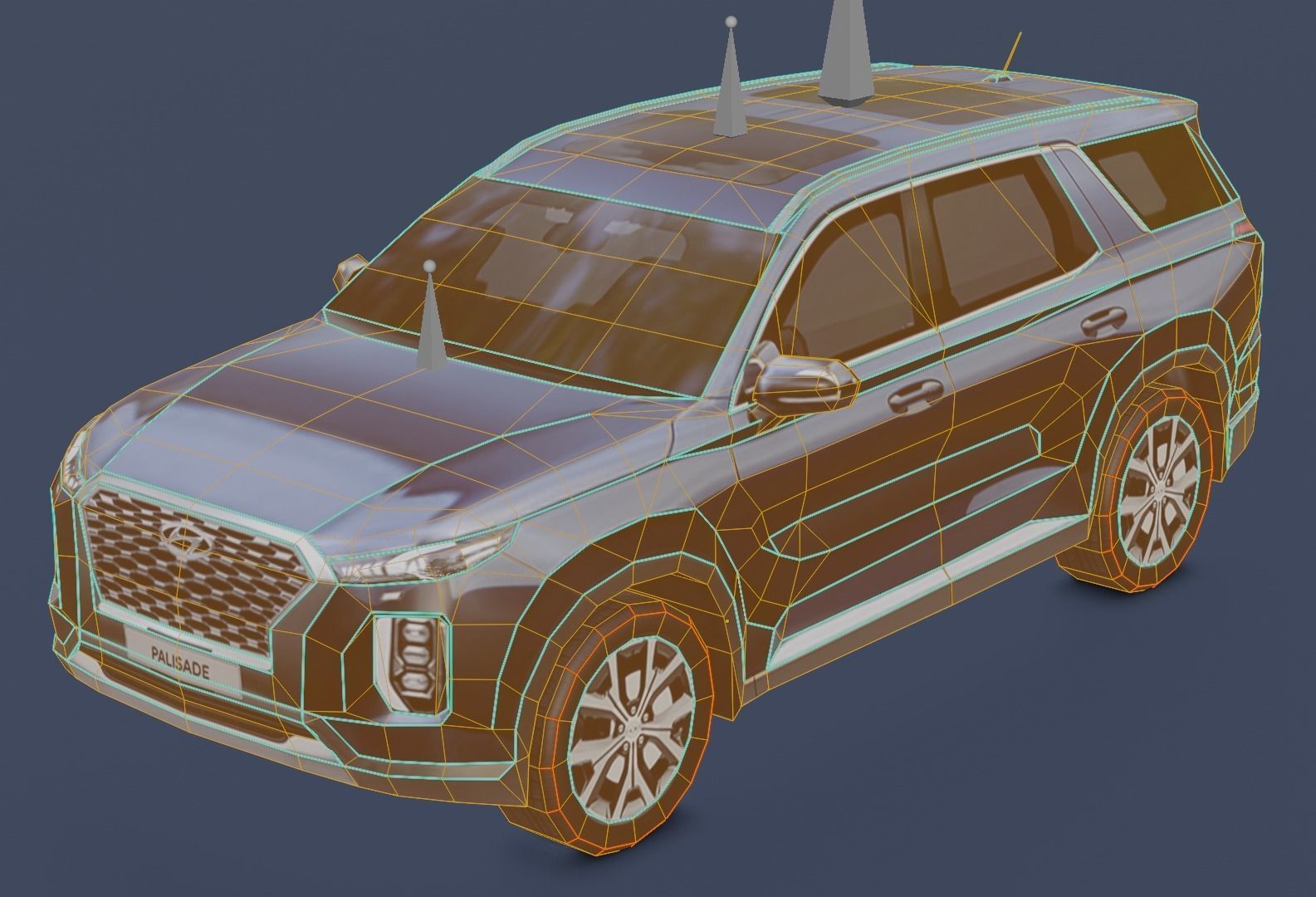 Hyundai Palisade Low-poly 3D model_2