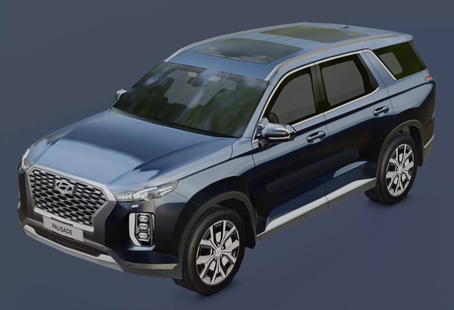 Hyundai Palisade Low-poly 3D model_0
