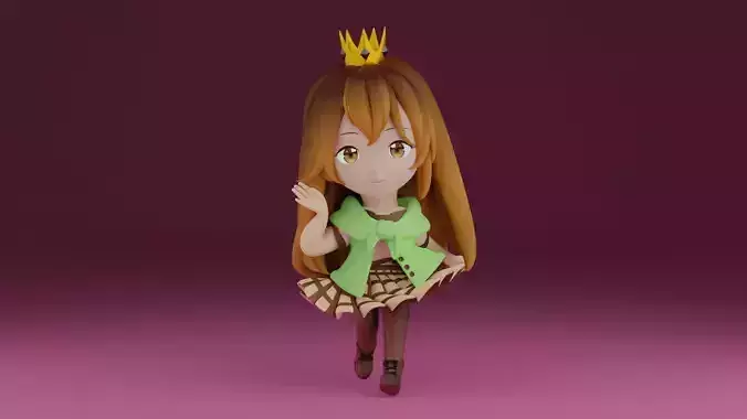 chibi10 girl wearing crown