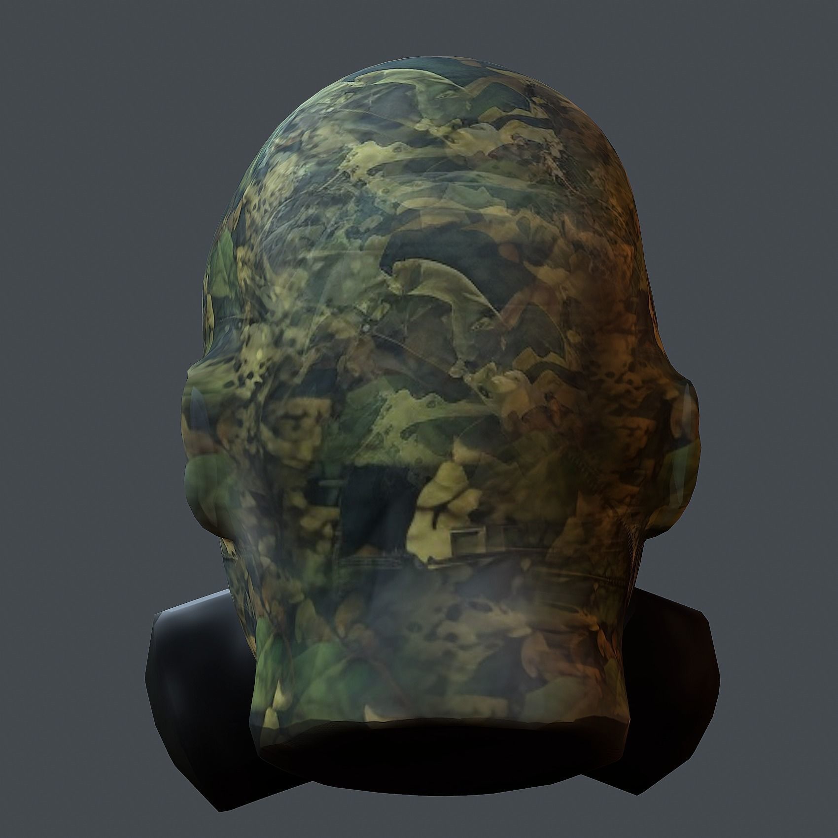 Gas mask helmet 3d model military combat Low-poly  Low-poly 3D model_8