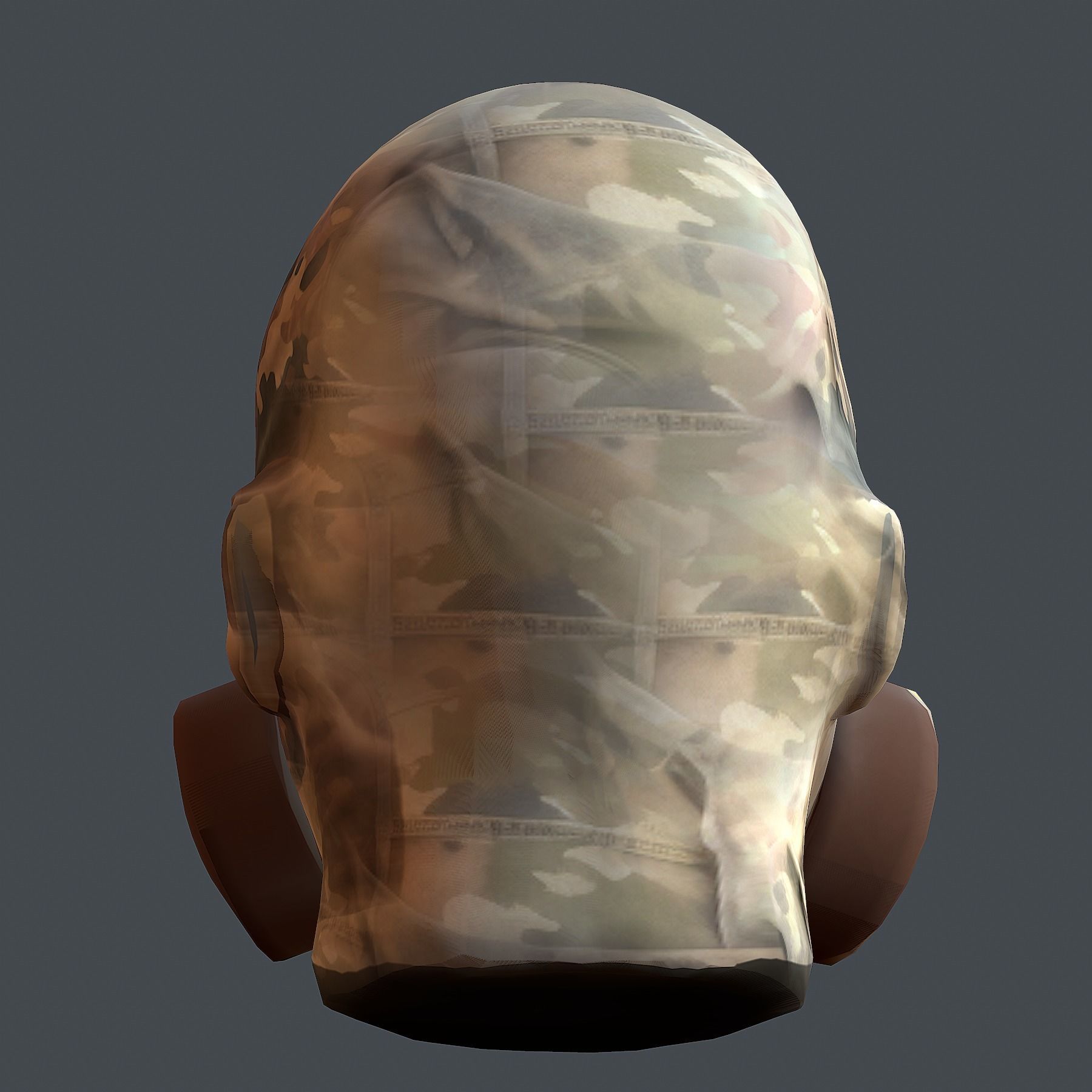 Gas mask helmet 3d model military combat Low-poly 3D model_6