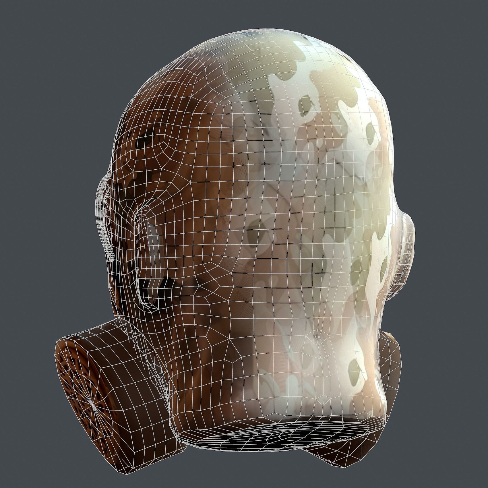 Gas mask helmet 3d model military combat Low-poly Low-poly 3D model_8