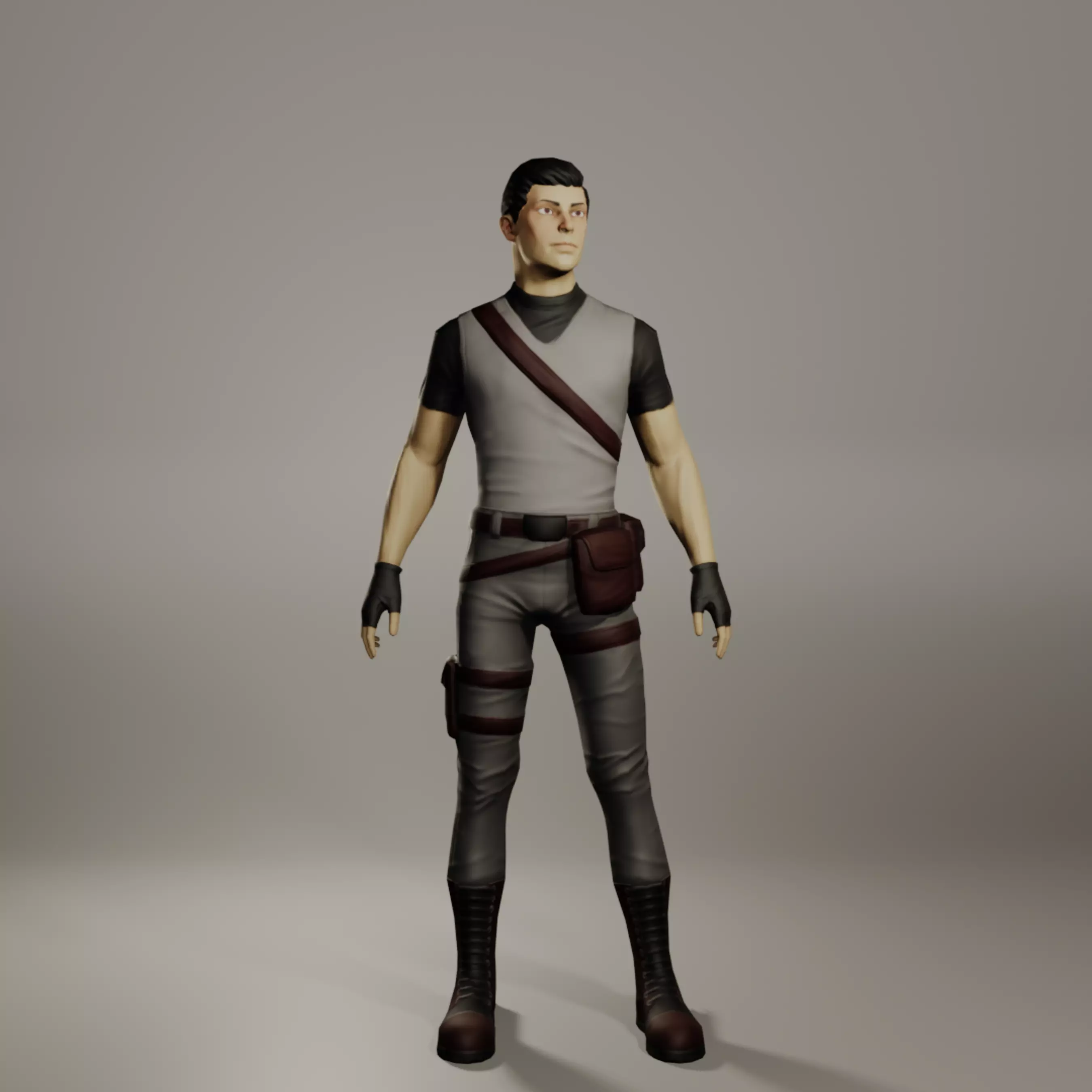 Male  Adventurer Low Poly Char Free low-poly 3D model_0