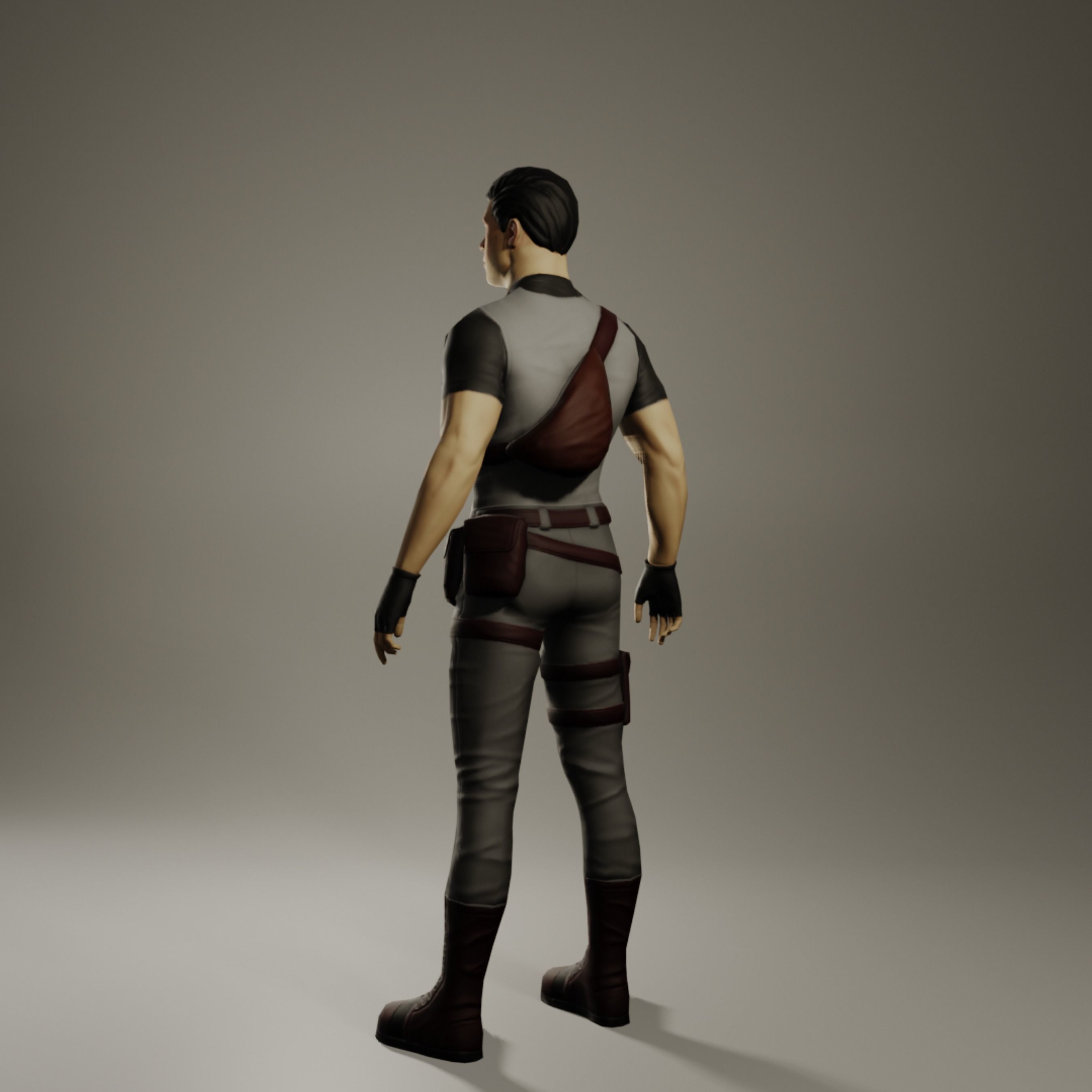Male  Adventurer Low Poly Char Free low-poly 3D model_3