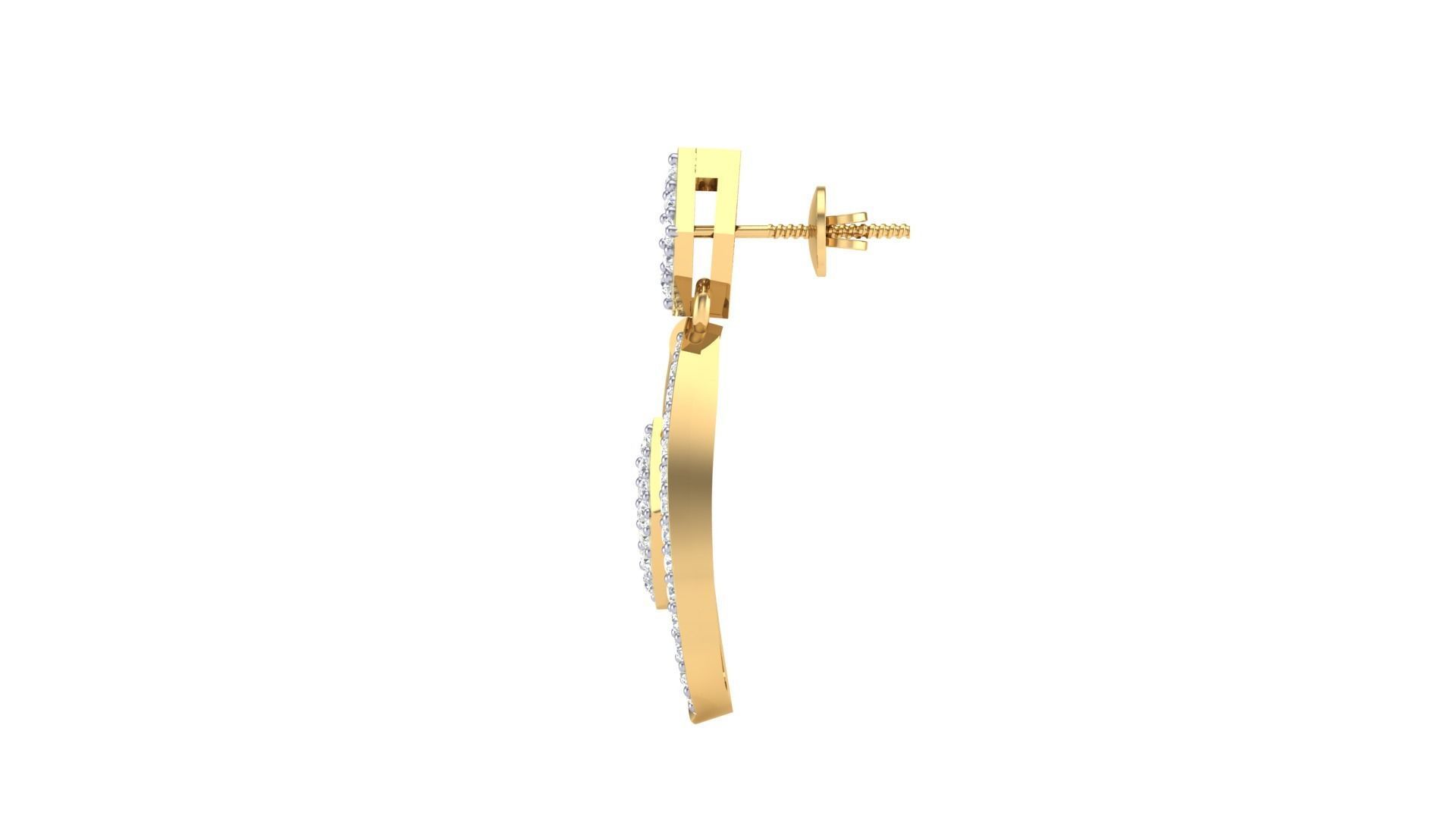 Women Earrings STL OBJ FBX Renders Details 3D print model_3