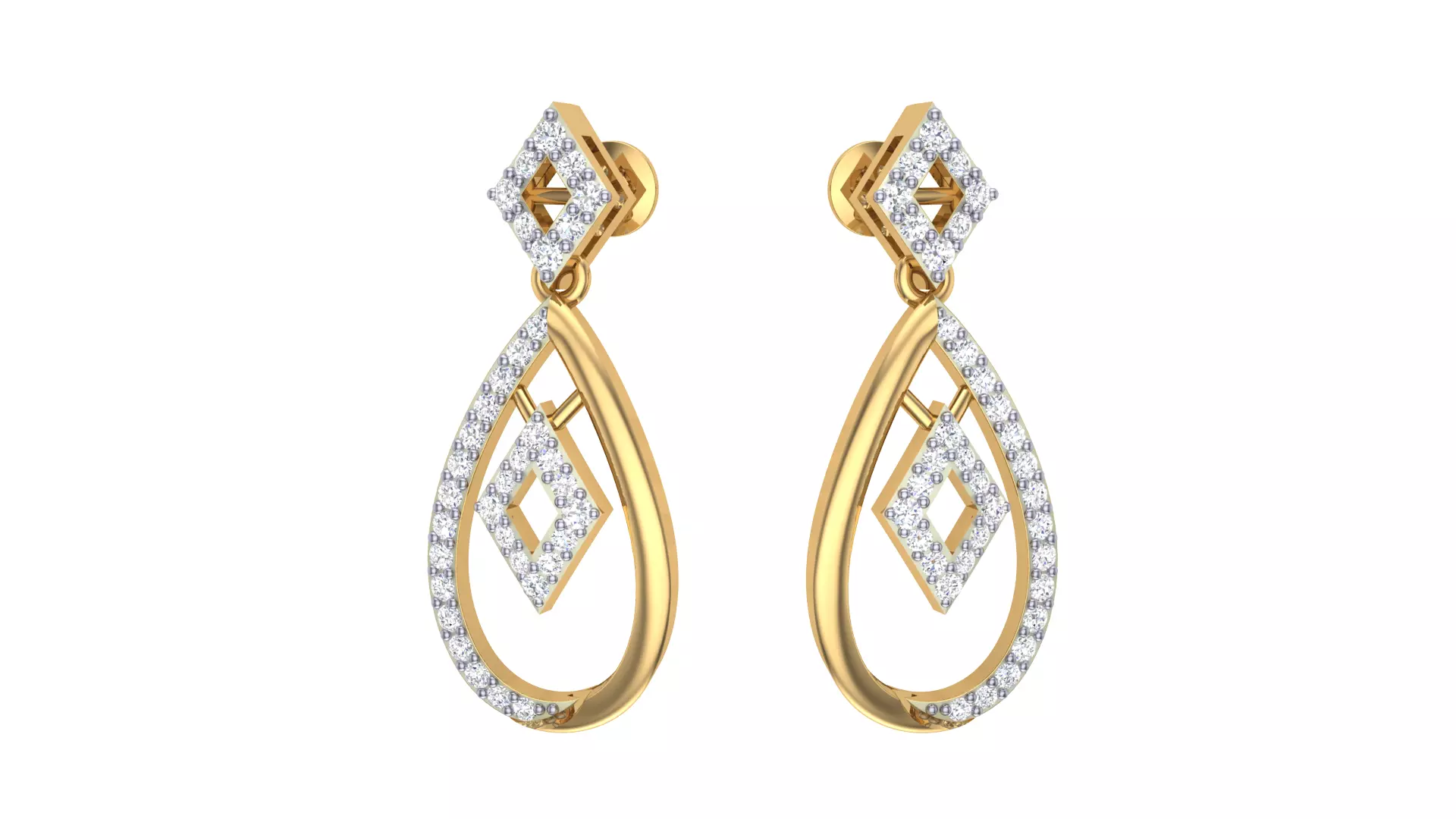 Women Earrings STL OBJ FBX Renders Details 3D print model_0