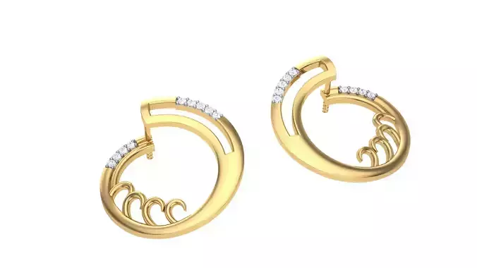 Women Earrings STL OBJ FBX Renders Details 3D print model