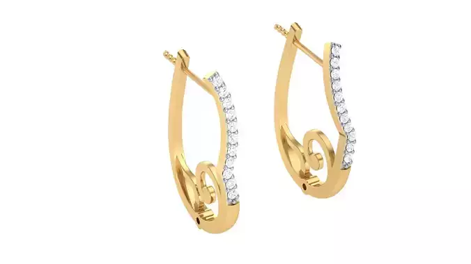 Women Earrings STL OBJ FBX Renders Details 3D print model