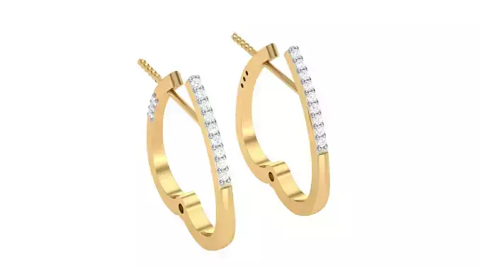 Women Earrings STL OBJ FBX Renders Details 3D print model