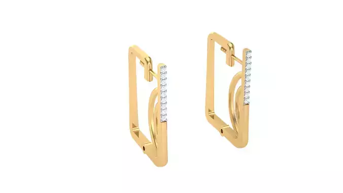 Women Earrings STL OBJ FBX Renders Details 3D print model