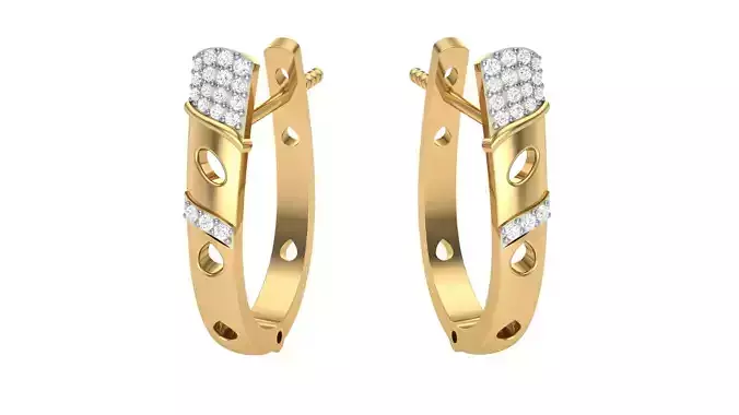 Women Earrings STL OBJ FBX Renders Details 3D print model