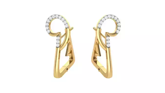 Women Earrings STL OBJ FBX Renders Details 3D print model