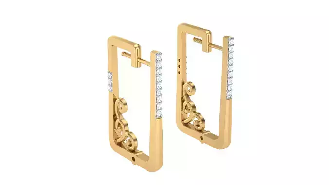 Women Earrings STL OBJ FBX Renders Details 3D print model