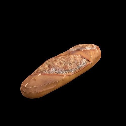 Bread loaf of Low-poly 3D model