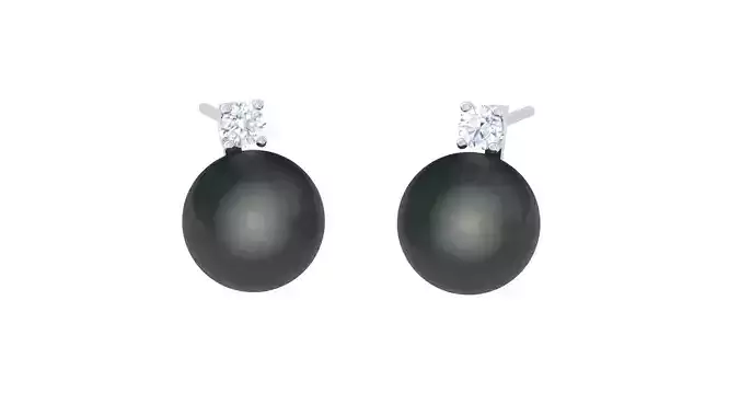 Women Pearl Earrings 3dm STL OBJ FBX Renders Details