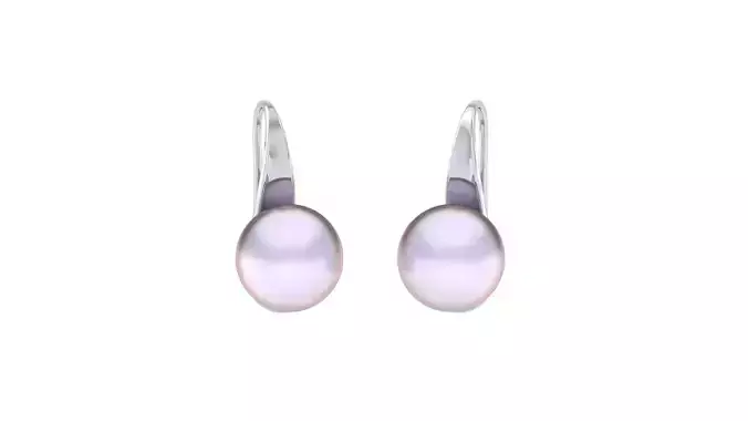 Women Pearl Earrings 3dm STL OBJ FBX Renders Details