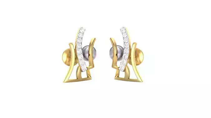 Women Stud Earrings 3dm STL OBJ FBX Renders Details 3D print model