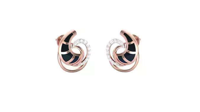 Women Stud Earrings 3dm STL OBJ FBX Renders Details