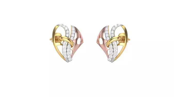 Women Stud Earrings 3dm STL OBJ FBX Renders Details