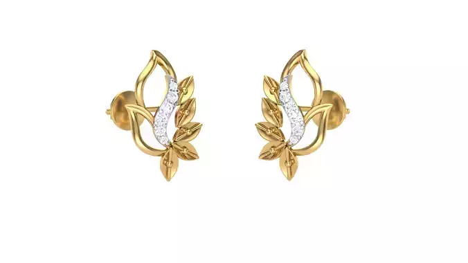 Women Stud Earrings 3dm STL OBJ FBX Renders Details