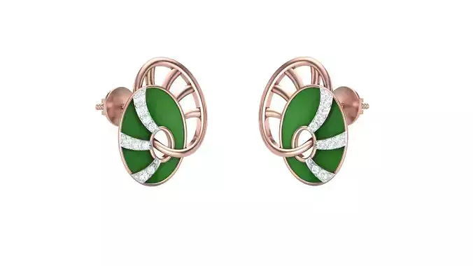 Women Stud Earrings 3dm STL OBJ FBX Renders Details