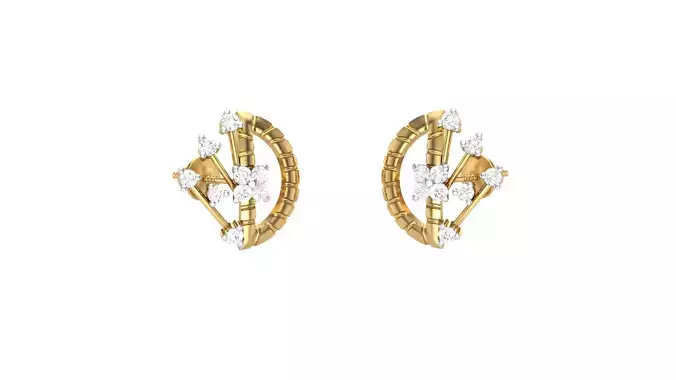Women Stud Earrings 3dm STL OBJ FBX Renders Details