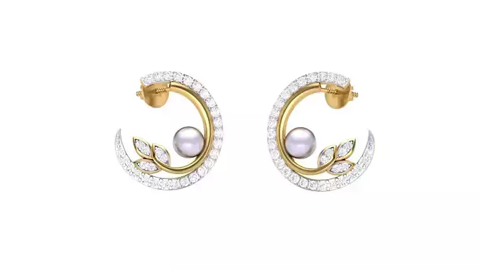 Women Stud Earrings 3dm STL OBJ FBX Renders Details