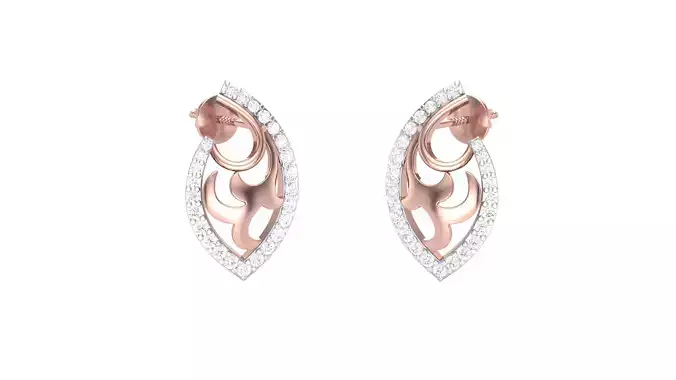 Women Stud Earrings 3dm STL OBJ FBX Renders Details 3D print model