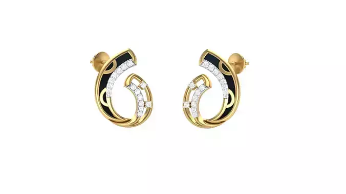 Women Stud Earrings 3dm STL OBJ FBX Renders Details