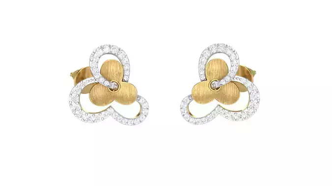 Women Stud Earrings 3dm STL OBJ FBX Renders Details