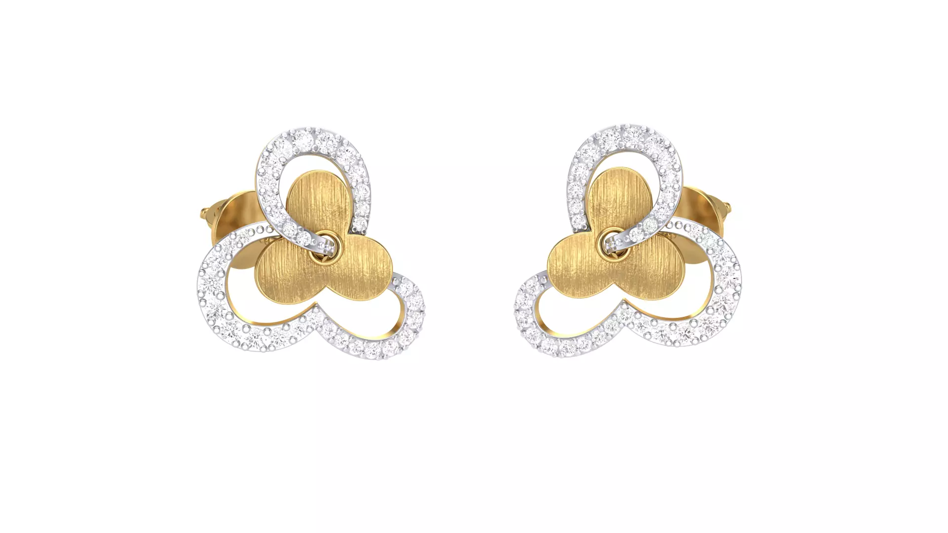 Women Stud Earrings 3dm STL OBJ FBX Renders Details 3D print model_0