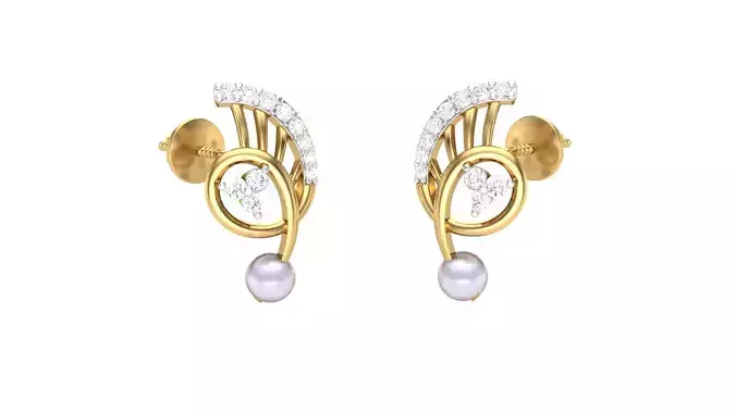 Women Stud Earrings 3dm STL OBJ FBX Renders Details