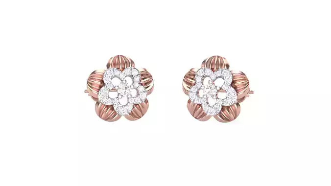Women Stud Earrings 3dm STL OBJ FBX Renders Details