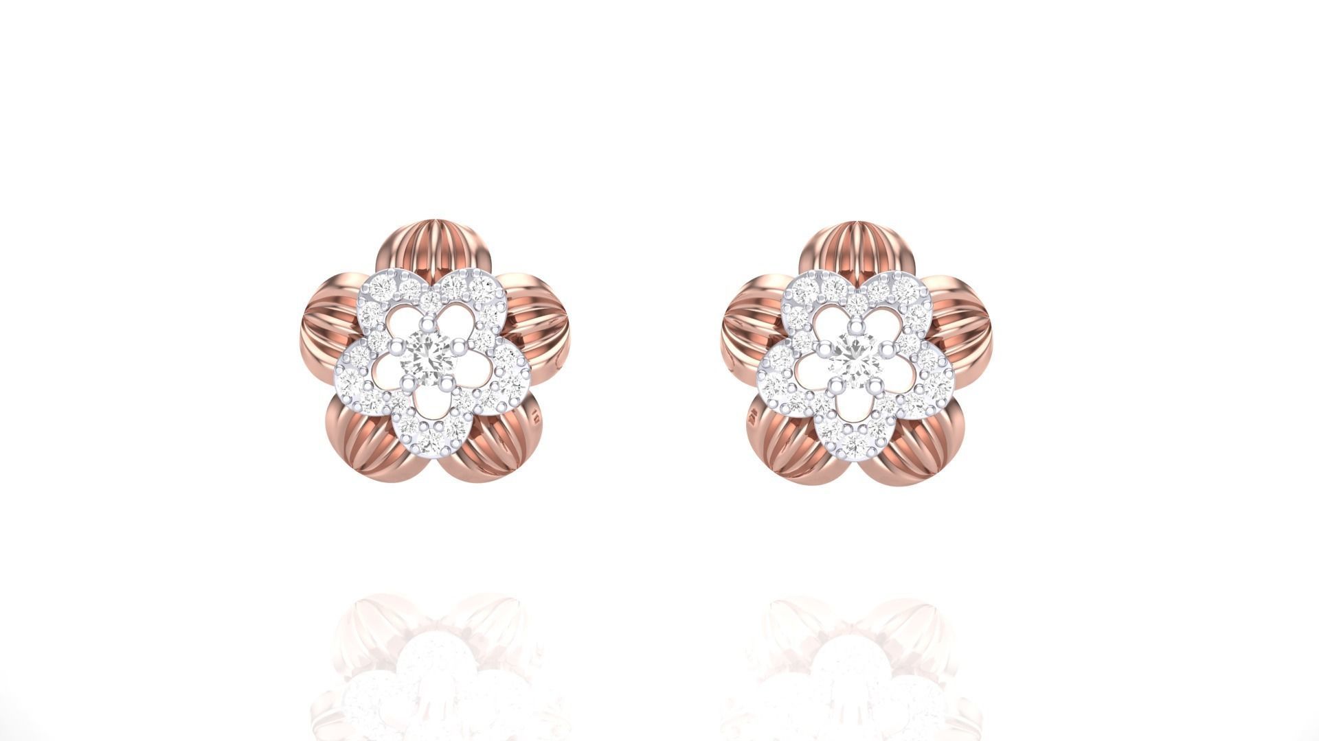 Women Stud Earrings 3dm STL OBJ FBX Renders Details 3D print model_2