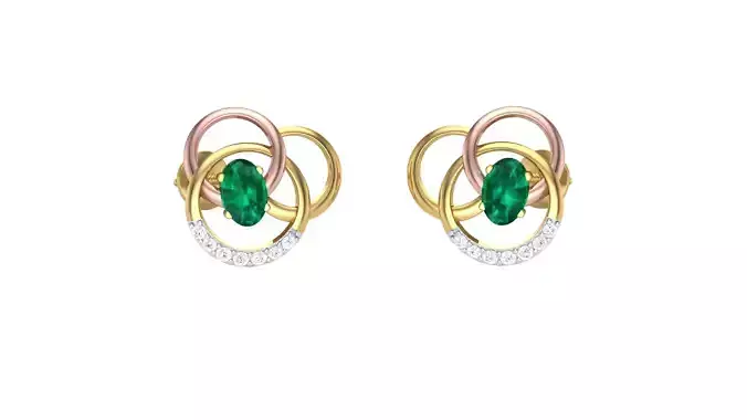 Women Stud Earrings 3dm STL OBJ FBX Renders Details 3D print model