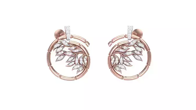 Women Stud Earrings 3dm STL OBJ FBX Renders Details 3D print model