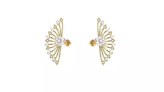 Women Stud Earrings 3dm STL OBJ FBX Renders Details 3D print model