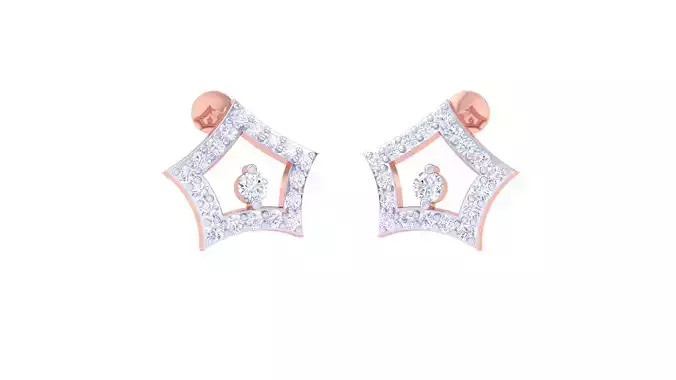 Women Stud Earrings 3dm STL OBJ FBX Renders Details 3D print model