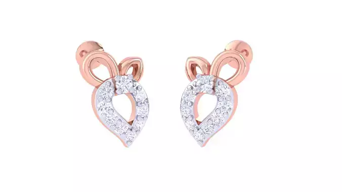 Women Stud Earrings 3dm STL OBJ FBX Renders Details 3D print model