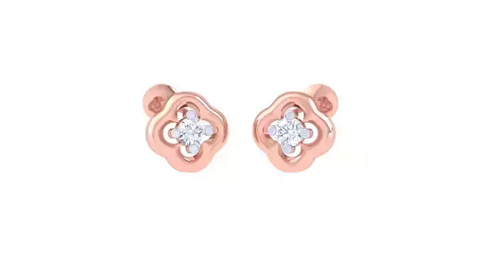 Women Studs Earrings 3dm STL OBJ FBX Renders Details