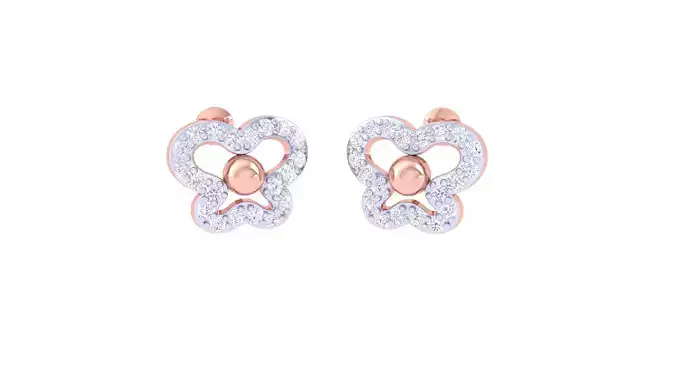 Women Studs Earrings 3dm STL OBJ FBX Renders Details