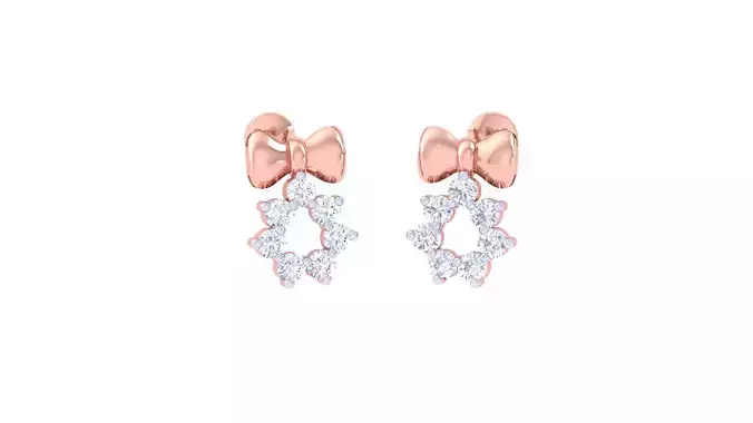 Women Studs Earrings 3dm STL OBJ FBX Renders Details