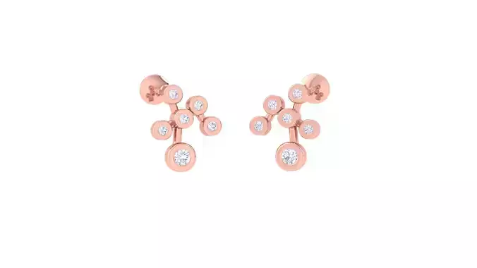 Women Studs Earrings 3dm STL OBJ FBX Renders Details