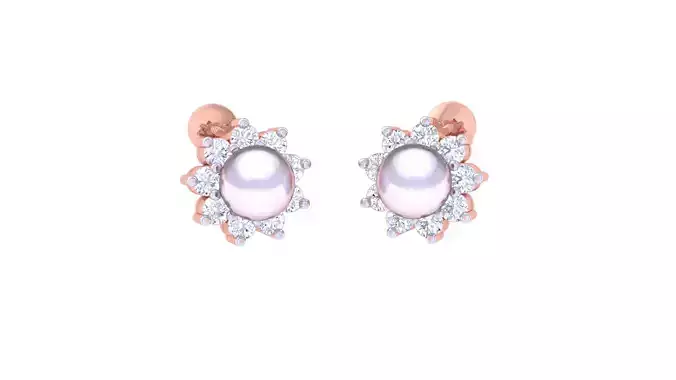 Women Stud Earrings 3dm STL OBJ FBX Renders Details