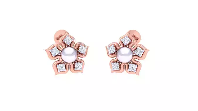 Women Stud Earrings 3dm STL OBJ FBX Renders Details